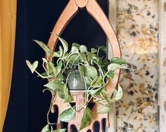 Lady bits drip, plant hanger, wood planter, plant stand, plant pot, gift for plant lover, Christmas gift for wife, home decor, fun decor