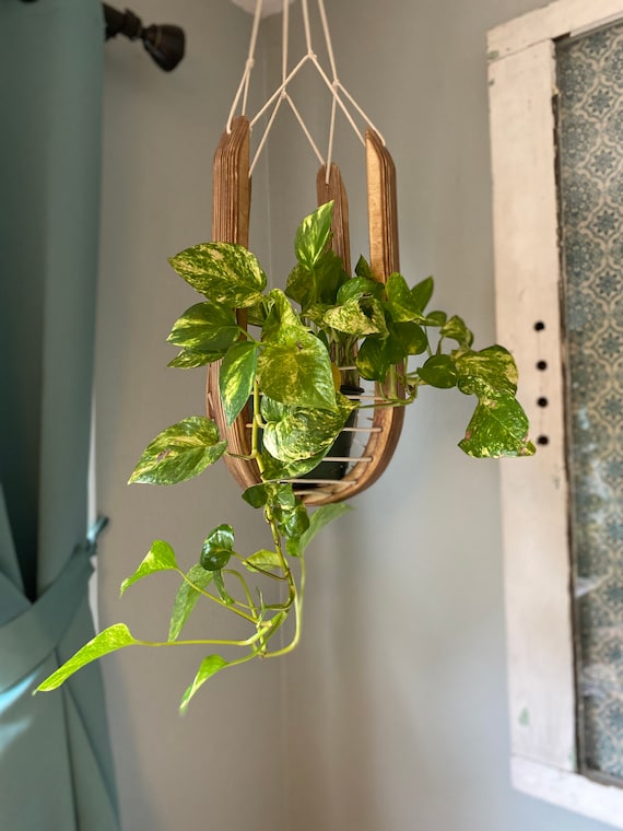 Blumenampel klein, Indoor Pflanzenampel, Hängeampel, Pflanzenständer, Holzampel, Geburtstagsgeschenk für Frau, Pflanzkorb,