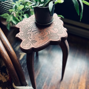 Medusa, plant stand, plant stool, side table, boho decor, garden decor, gift for plant lover, birthday gift for mom, anniversary gift, witch image 3