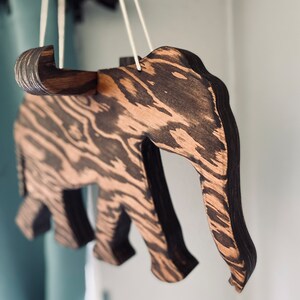 Elephant plant hanger, wood planter, indoor plant hanger, plant shelf, elephant decor, plant accessories, gift for plant lover, plant stand image 6