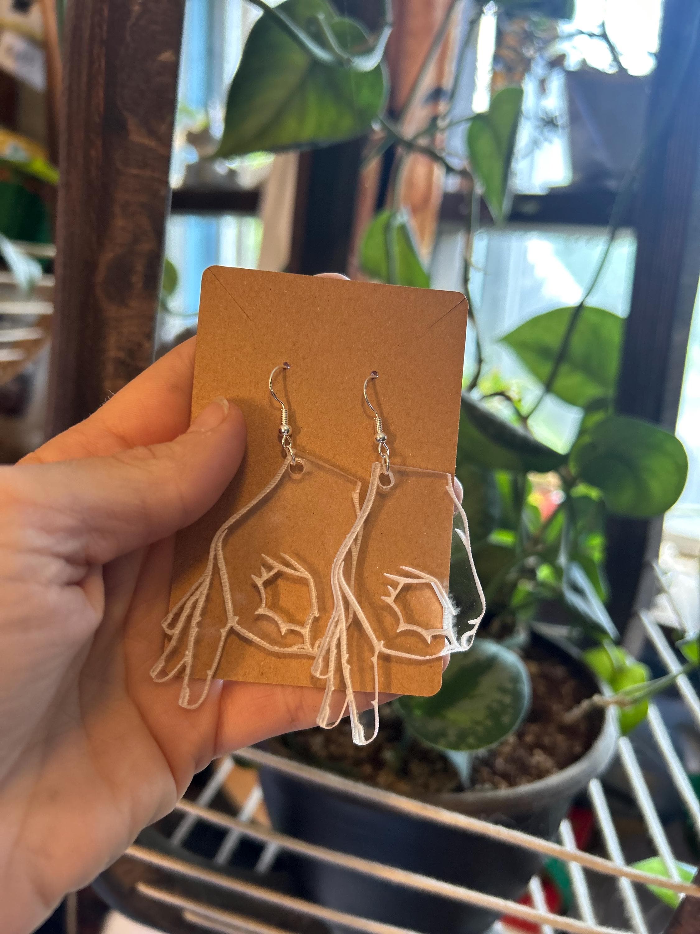 Gotcha earrings, fun earrings, acrylic