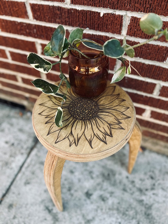 Petit Tabouret En Bois Pour Plantes D'Intérieur - Support Pour Pot De Fleurs - Décoration Jardinage - 8