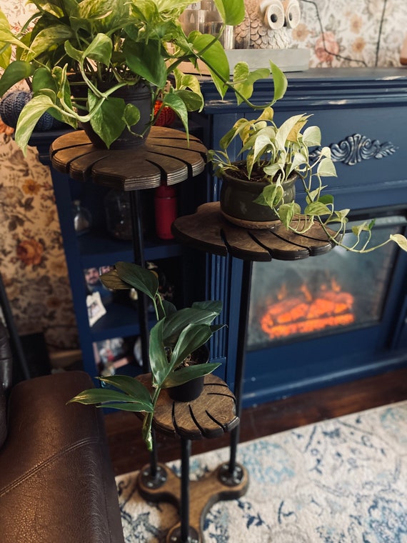 Monstera stand, metal stand, plant shelf, tiered shelf, plant stand, gift for plant lover, plant decor, wood shelf, Christmas gift for mom