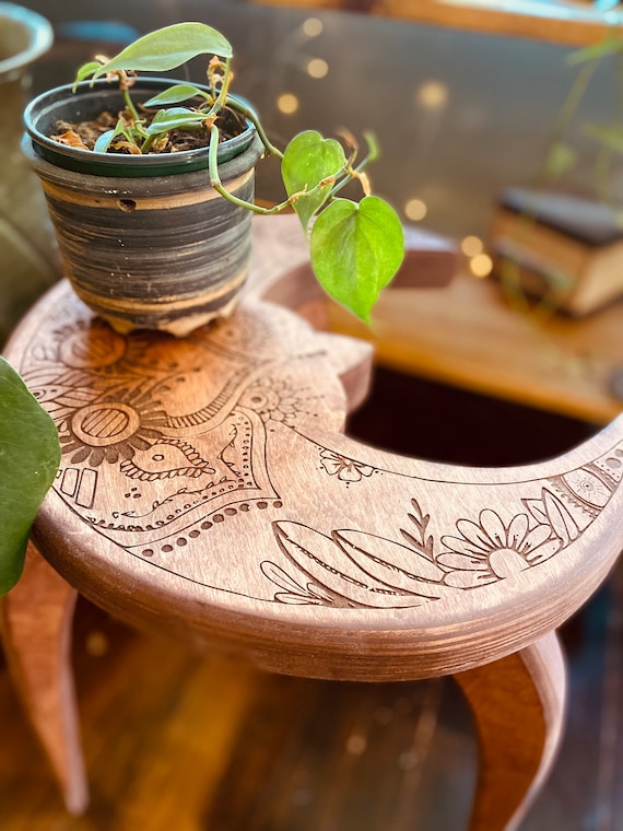 Moon Stand Plant Stand Side Table Plant Decor Gift for Plant Lover Witchy Decor Crystal Lover Valentines Gift for Wife Plant Stool Etsy UK