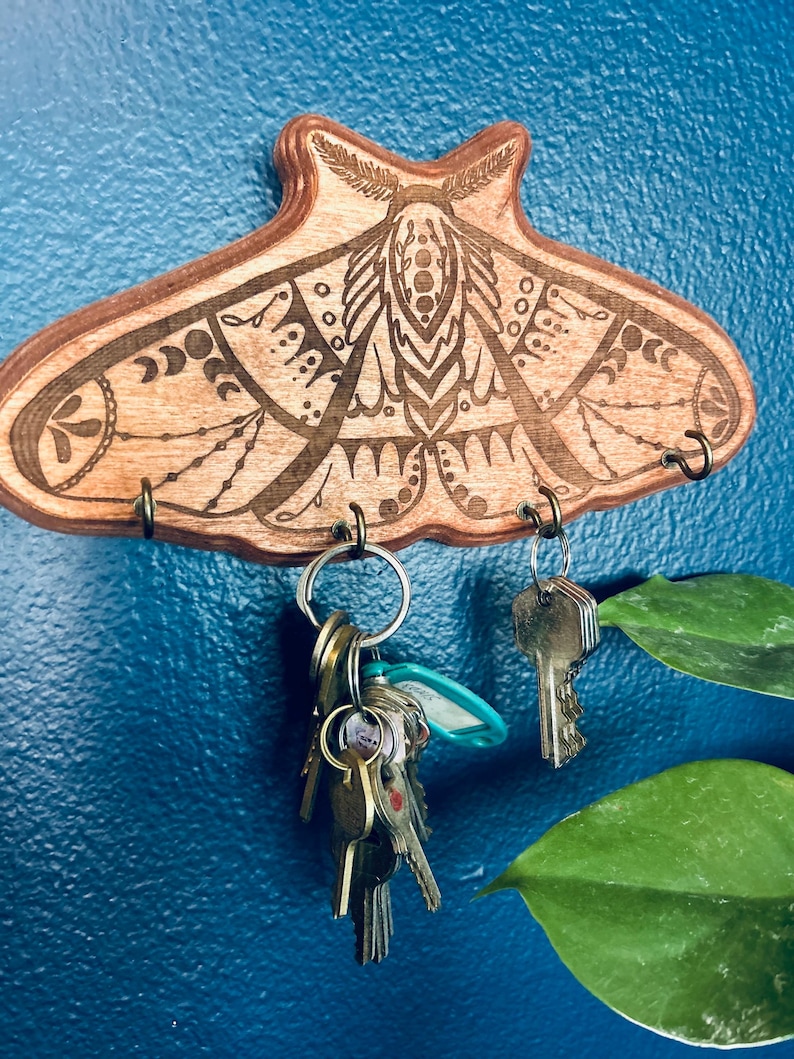 Moth Key Racks Moth Key Holder, Key Hanger, Key Shelf, Wall Mount Key Hanger, Wall Key ...