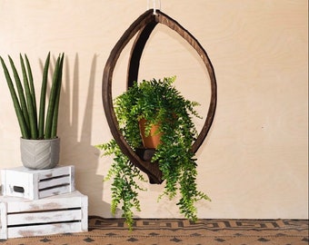 Teardrop, plant hanger, indoor planter, wood plant hanger, plant pot, indoor decor, plant stand, Valentine’s gift for mom, home decor
