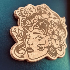 Medusa wall art, wall decor, wall hanging, Medusa decor, living room, gothic decor, witchy, wood art,