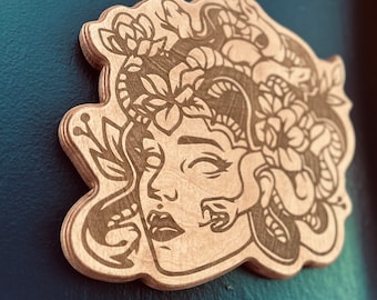 Medusa-muurkunst, wanddecoratie, wanddecoratie, medusa-decor, woonkamer, gotisch decor, hekserij, houtkunst,