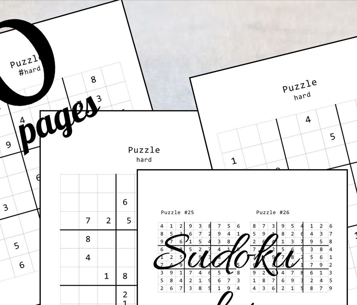 Sudoku, Puzzles, Brain Games, Printables, Hard, Sudoku for Adults ...