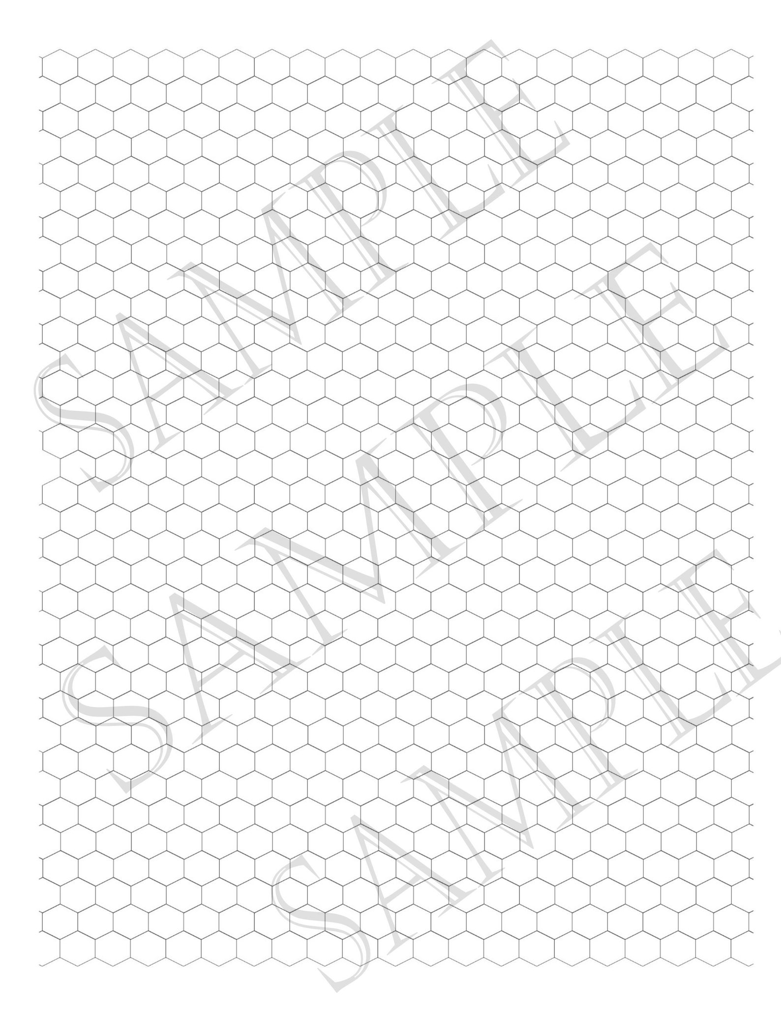 Digital Hexagon Graph Paper, Graph Paper, Hex Graph Paper, Hexagonal