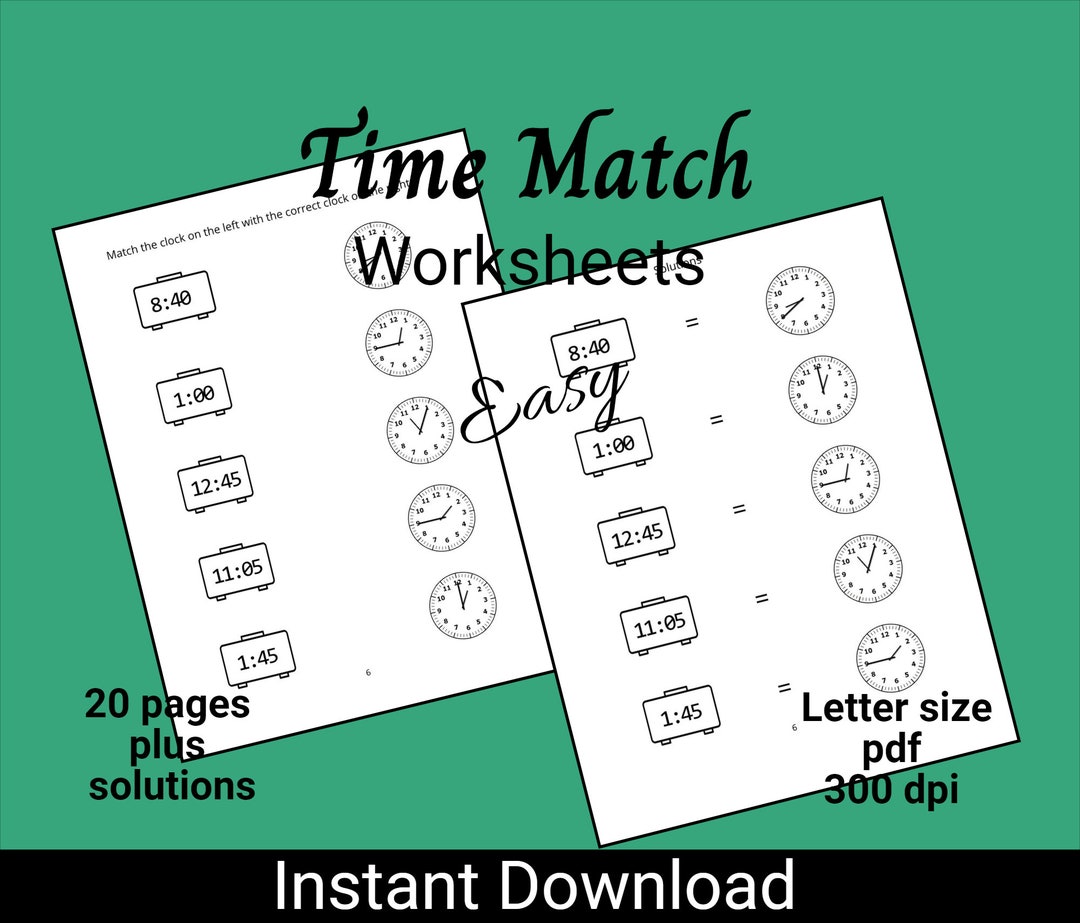 Learn to Tell Time Clock Time in English How to Read a Etsy