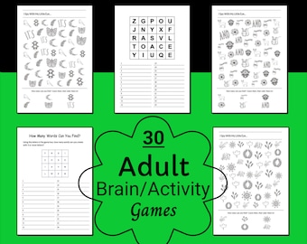 word games activities for seniors adult brain teasers etsy etsy