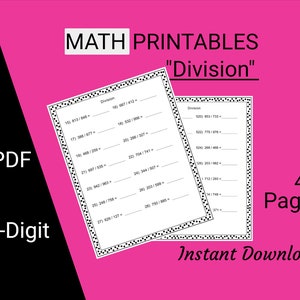 Simple Math Worksheets, Easy Printables With Solutions, 40 Division ...