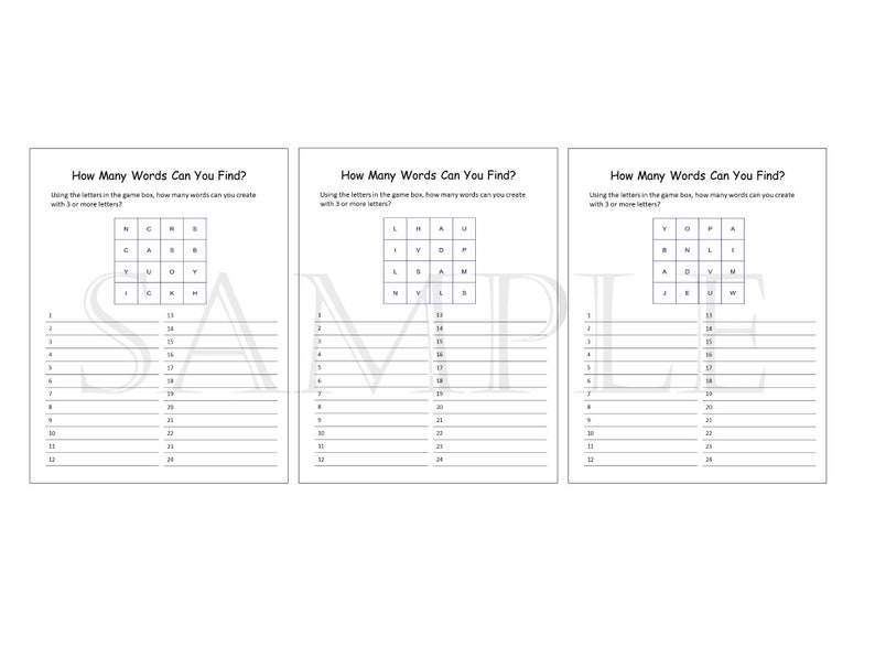 Activity Printables, Puzzles for Adults, Games for Adults, Instant ...