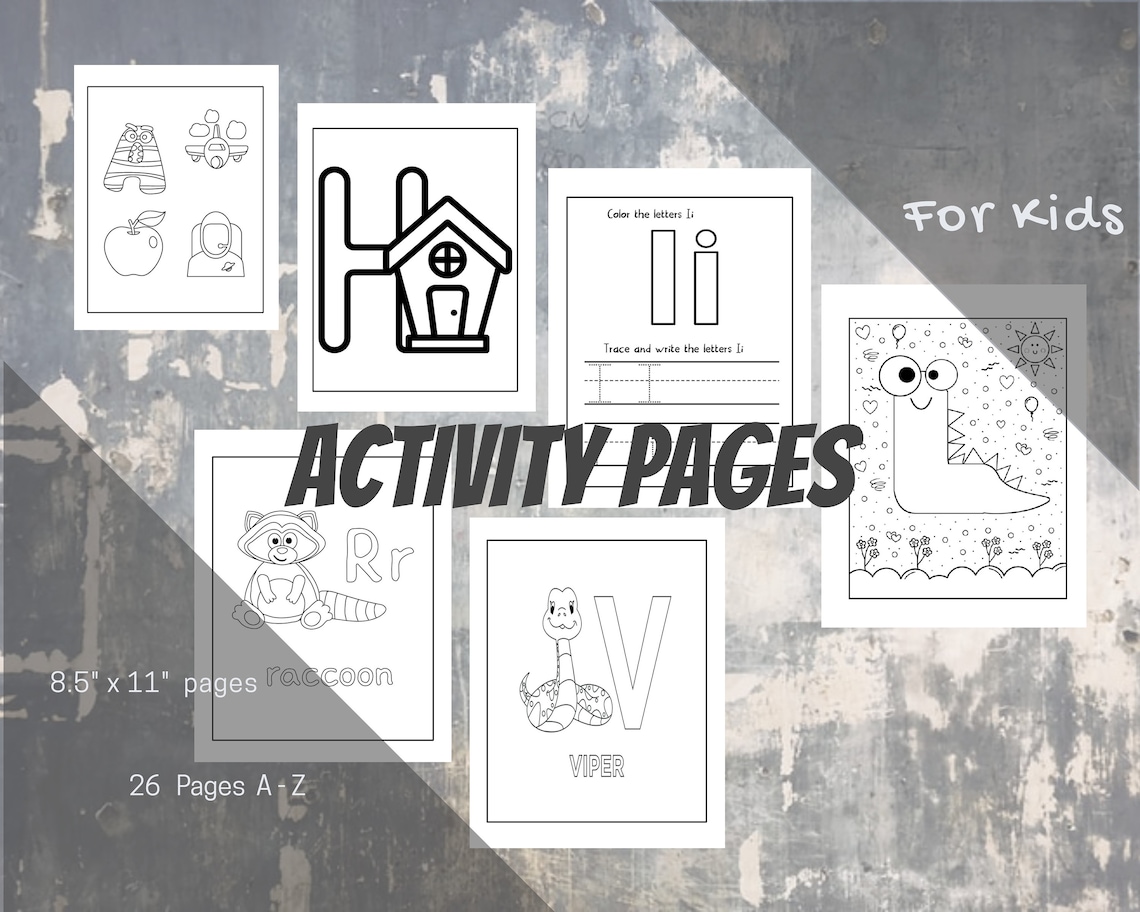 Activity Pages for Kids Coloring Pages for Kids Printable - Etsy