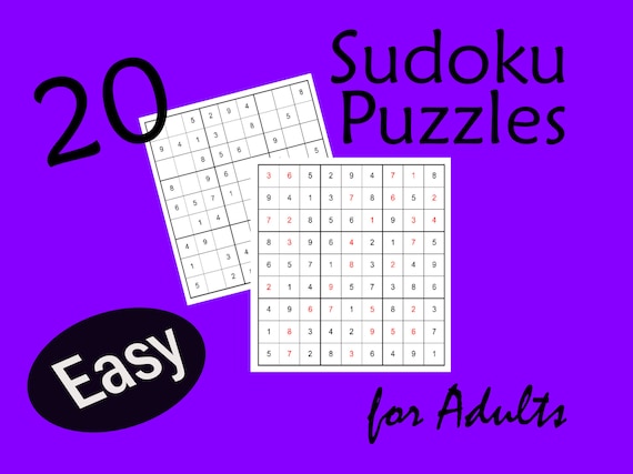 sudoku puzzles for adults printable sudoku pages printable etsy australia