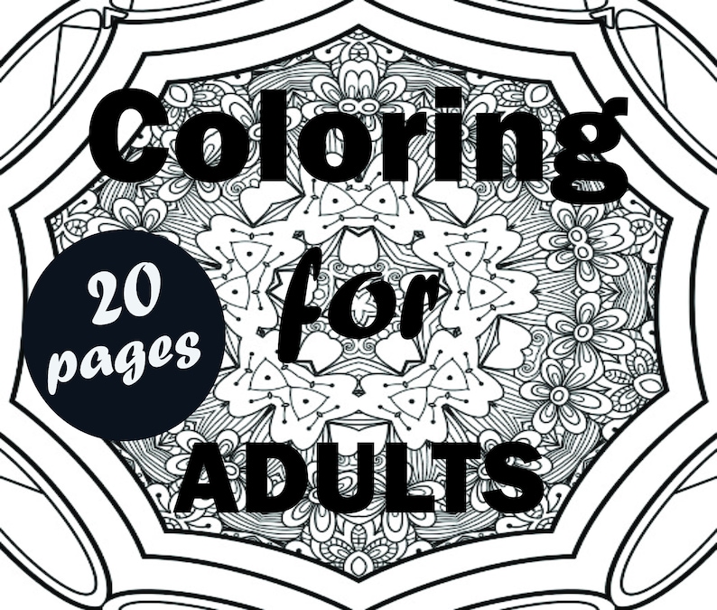 Coloring for Adults Senior Coloring Pages Printable Coloring Etsy