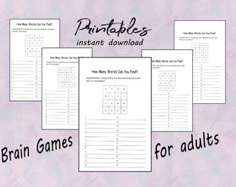 printable brain game etsy