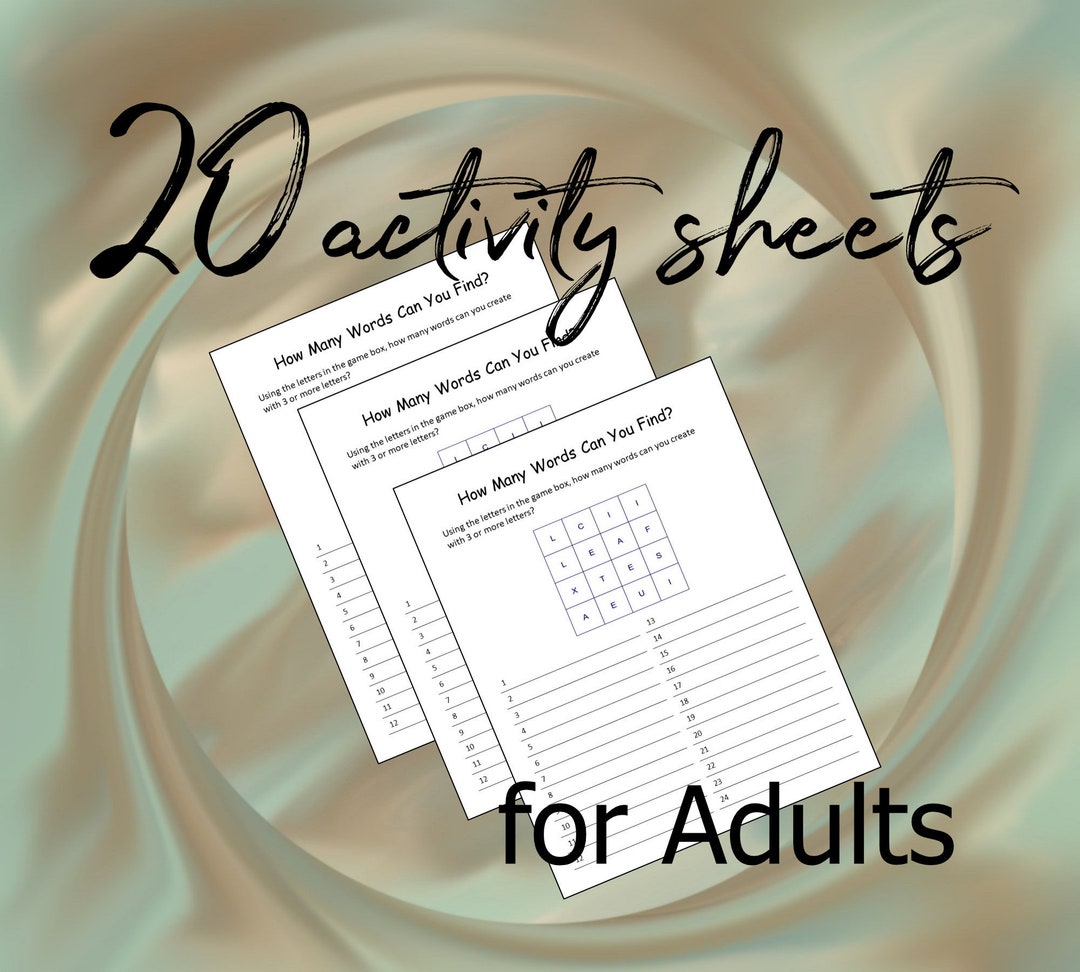 Activity Printables, Puzzles for Adults, Games for Adults, Instant ...