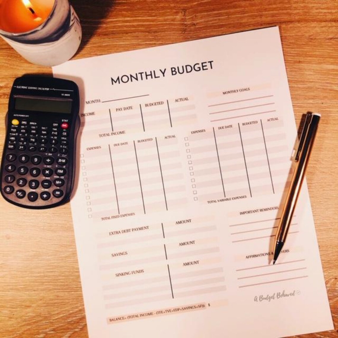 Monthly Budget Instant Download Printable PDF Budget Etsy