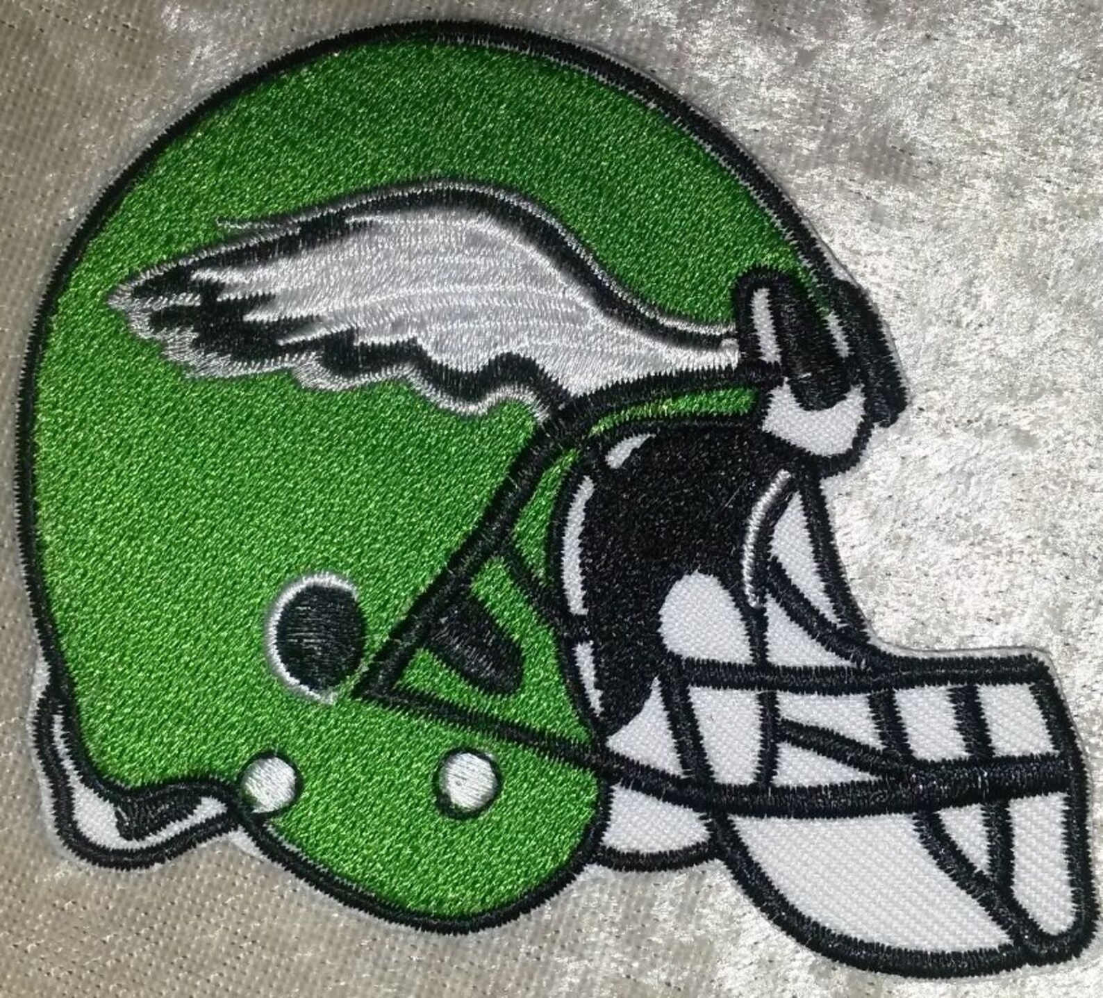 Embroidered Patch Philadelphia Eagles 3.5 Helmet Iron On Etsy