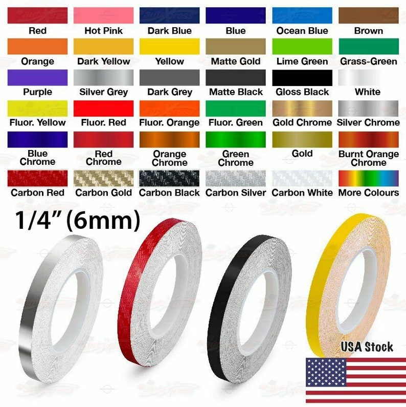 thumbnail image 2 of AutoXpress Motors Group 3/8" X 32ft Chrome Silver Vinyl Pinstriping Tape – Roll, Self-Adhesive, Universal 2 of 5