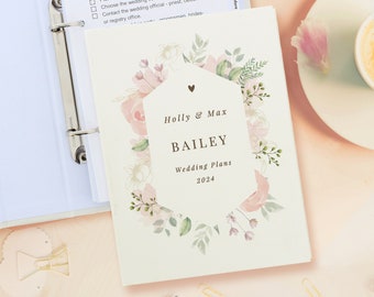 Personalised Floral Watercolour Wedding Planner | Wedding Diary | Wedding Preperation | Gift for Her | Wedding Organiser | Wedding Book