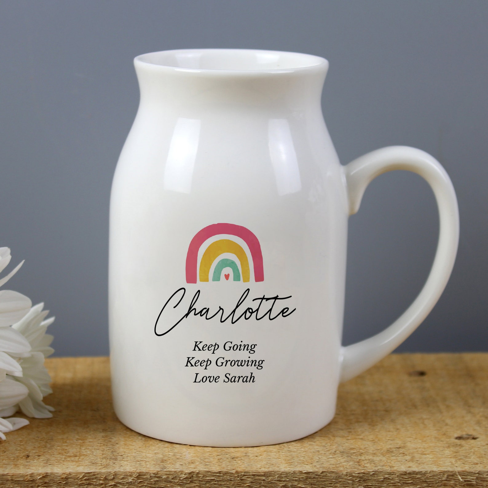 Personalised Rainbow Flower Jug Mothers Day Gift Birthday Etsy