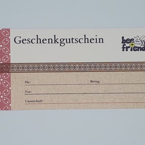 Gutschein für handmade Kinderkleidung und Stoffe!