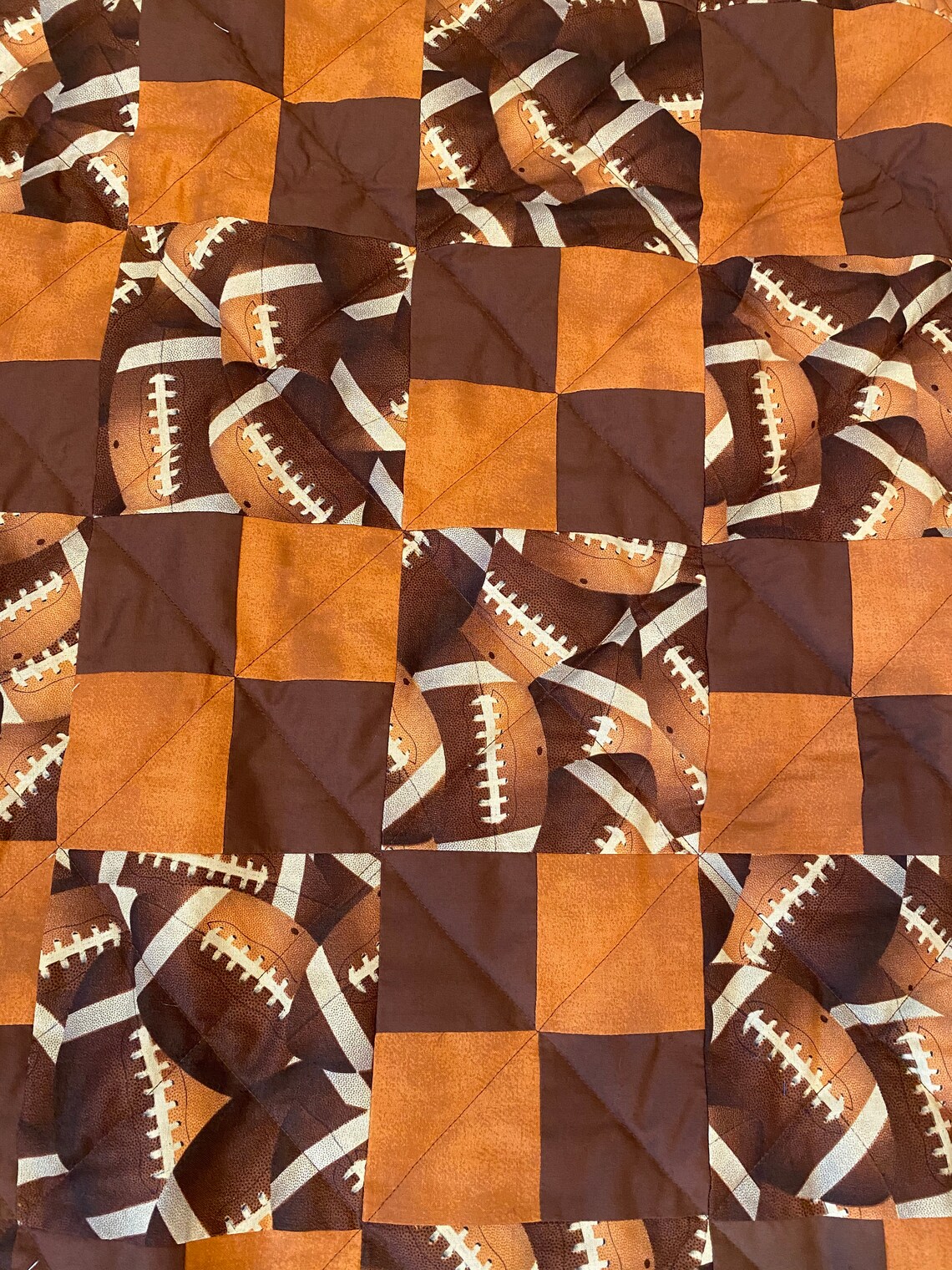 Football fan sports quilt football quilt play quilt lap Etsy