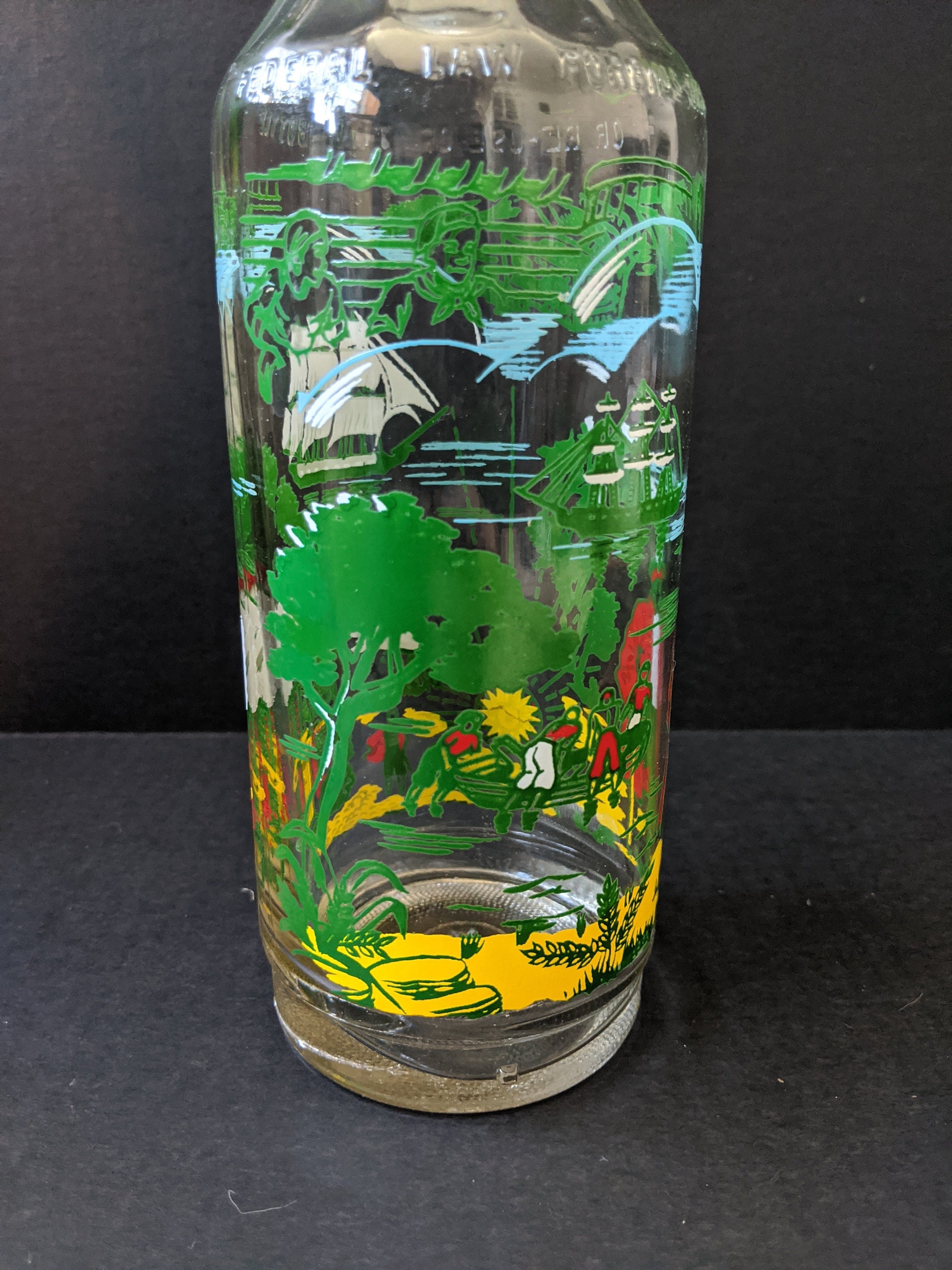 Vintage Pirate Motif Glass Decanter Liquor Bottle With Lid Etsy