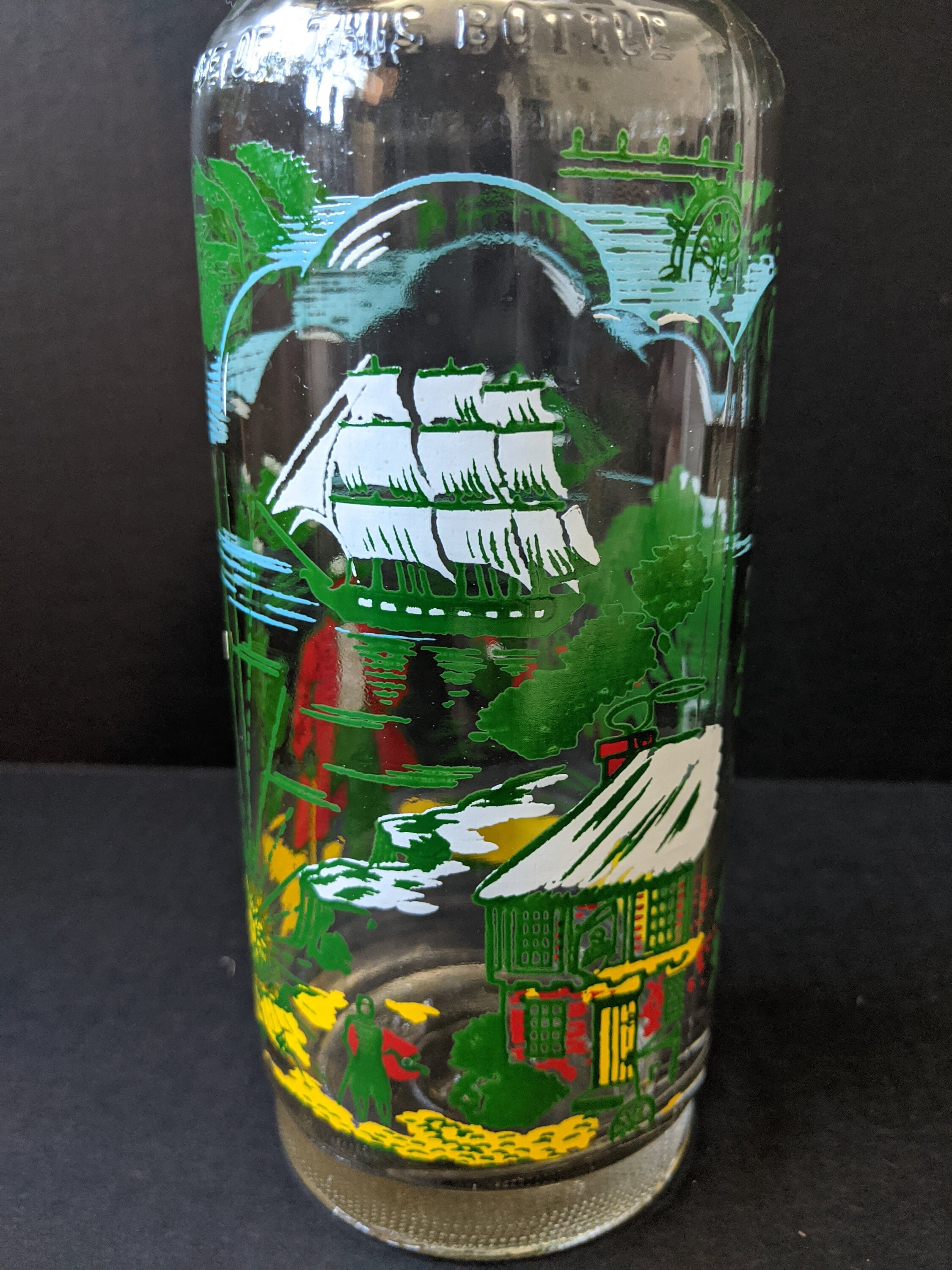 Vintage Pirate Motif Glass Decanter Liquor Bottle With Lid Etsy