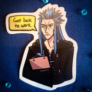 Get Back to Work Saix Vinyl 3 Inch Sticker