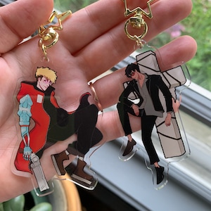 Vash and Wolfwood Trigun Stampede 3 Inch Double Sided Transparent Acrylic Charms