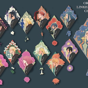 RESTOCK Pre Order | Organization XIII Kingdom Hearts Linked Floral Double Sided Acrylic Charm