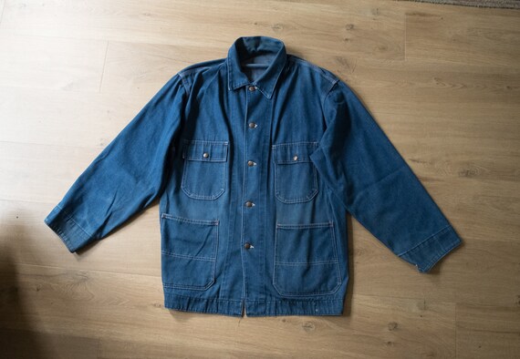 Vintage 1950s Big Back Denim Chore Coat XL