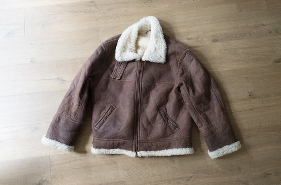 vintage 1930's style B3 Bomber Aviator Shearling L