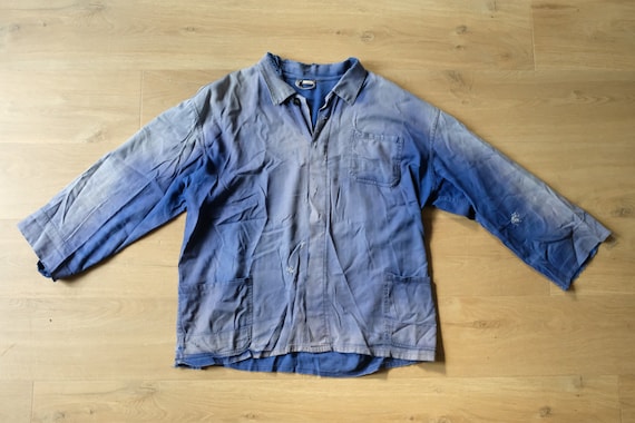 Vintage 1940s Sun Bleached French chore coat