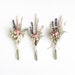 Dried Flowers Boho Boutonniere with Rose