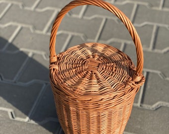 INIFLM Supporto per Piante Intrecciato, Supporto per Piante da Interno in Rattan, Cesto per Fioriera in Vimini con Gambe Rimovibili, Supporto Supporto per Piante da Interno per Soggiorno Ad Angolo(#1
