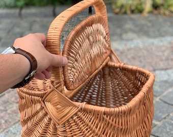 Handgemachter Weiden Picknickkorb: Ovaler Weiden Marktkorb