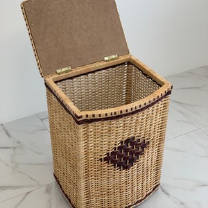 Wicker Laundry Basket with Lid, Wicker Bathroom Basket