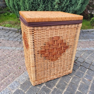 Wicker laundry basket laundry hamper, basket