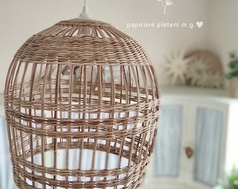 Rattan Pendant Light, Wicker Lamp Shade, Boho Decor