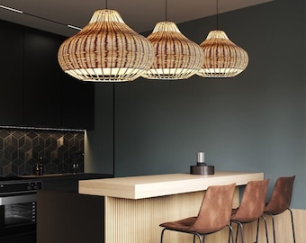 Neue gewebte Rattan Leuchten, Wicker Rattan Lampenschirm Bambus Lampe Anhänger