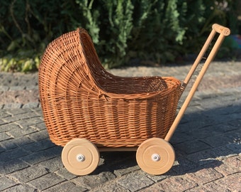 cane dolls pram for sale