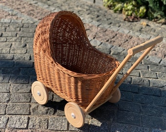 Wicker Baby Carriage Etsy