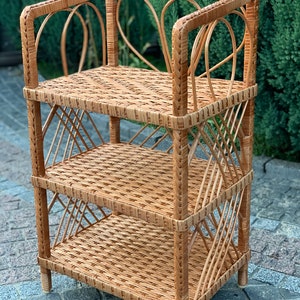 Handmade Wicker Shelf: Natural Woven Storage Unit