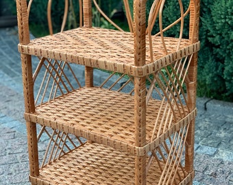 Handmade Wicker Shelf: Natural Woven Storage Unit
