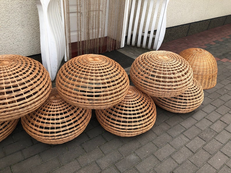 Wicker Lamp Shade Ceiling Lampshade Rattan Etsy